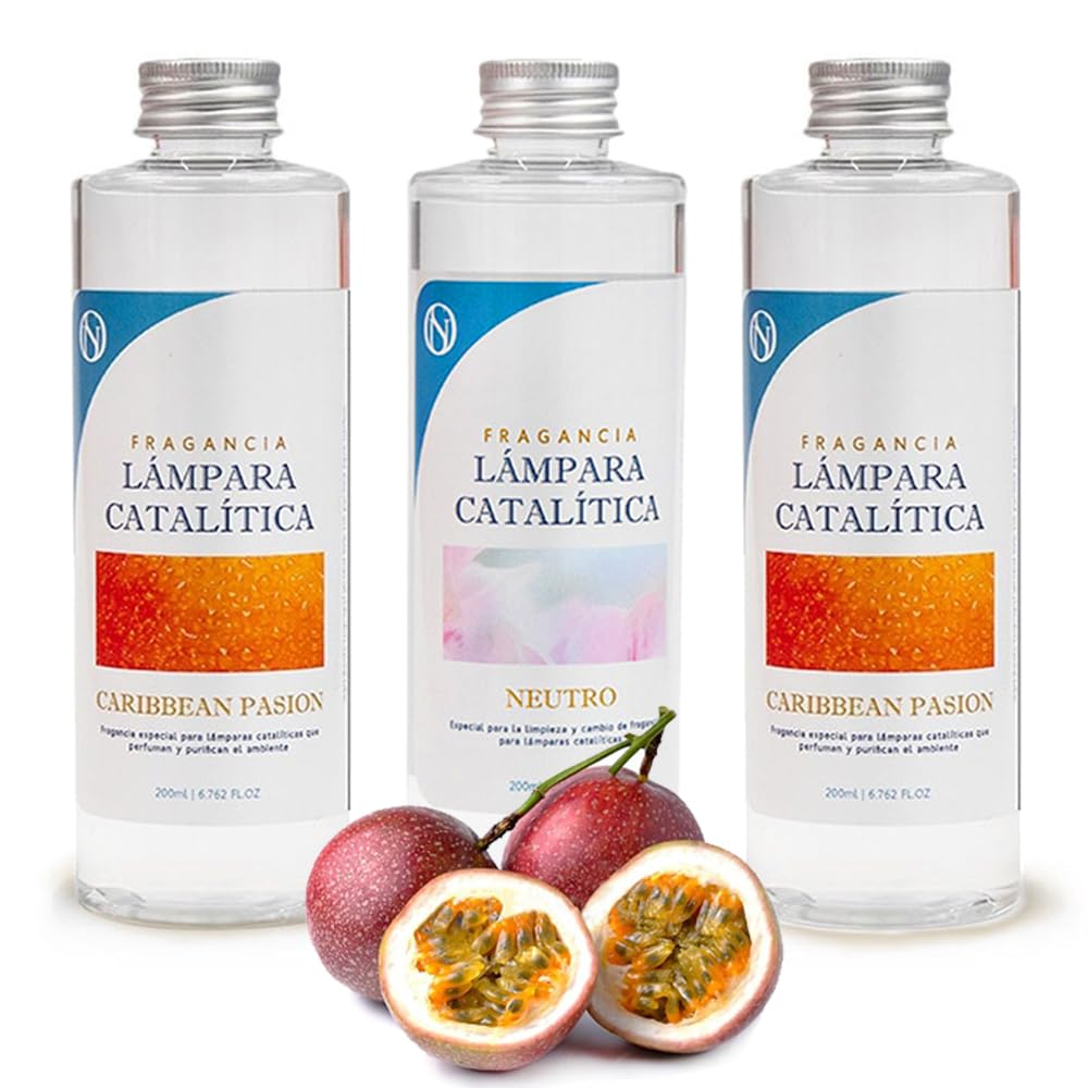 Pack 3x Fragancias Lámpara Catalítica 200ml: 2 Aroma Caribbean Passion + Limpiador Neutro. Disfruta De Tu Aroma Favorito_0