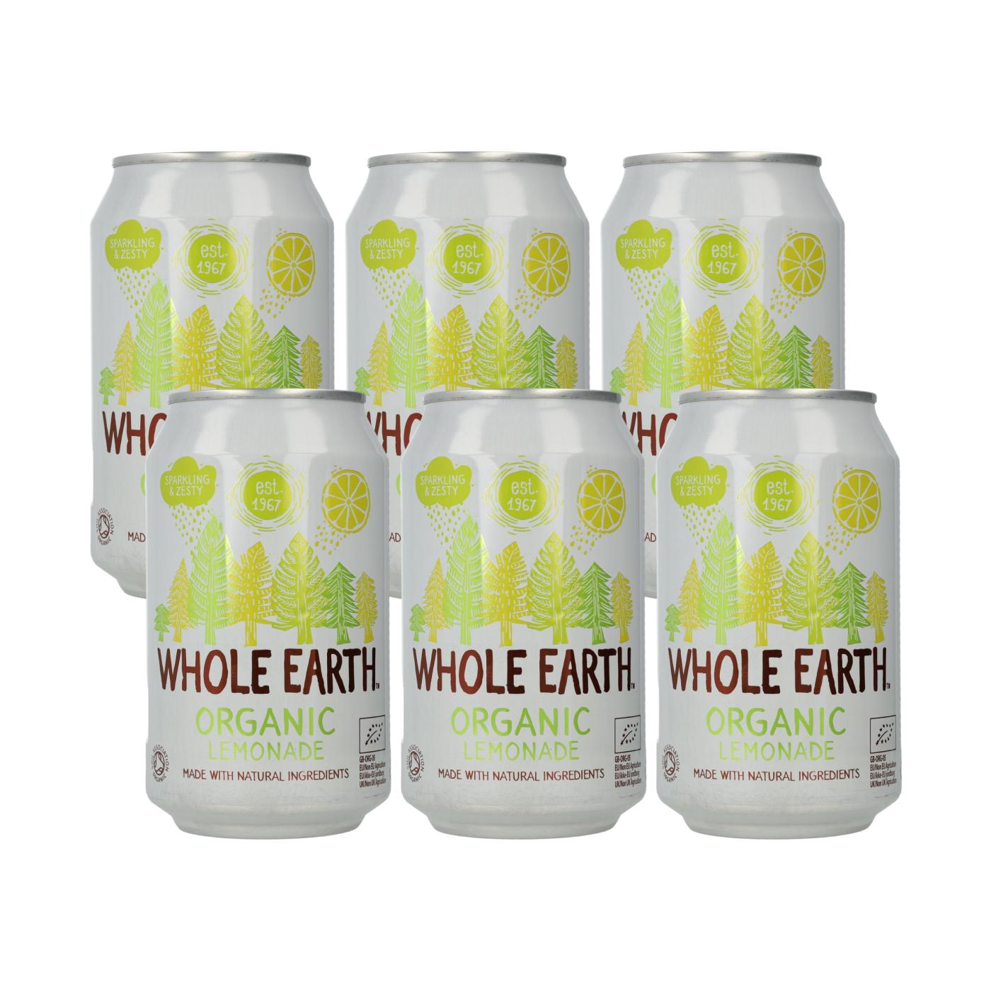 Embalagem de 6 refrigerantes de limonada biológica, 330 ml. Whole Earth