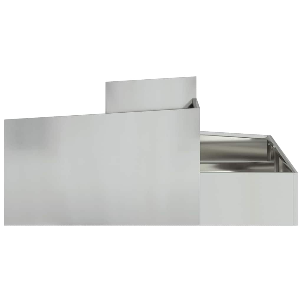 Macetero De Jardín Plateado 100 X 100 X 50 Cm Acero Galvanizado_5
