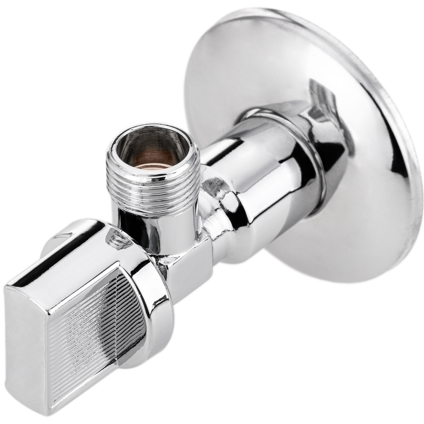 Llave De Paso Cisterna En Escuadra 1/2 - 3/8 Cromado_0