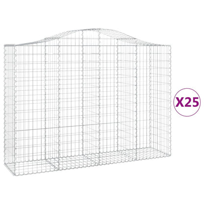 Cestas Gaviones 25 Uds Forma De Arco Hierro 200x50x140/160 Cm_0