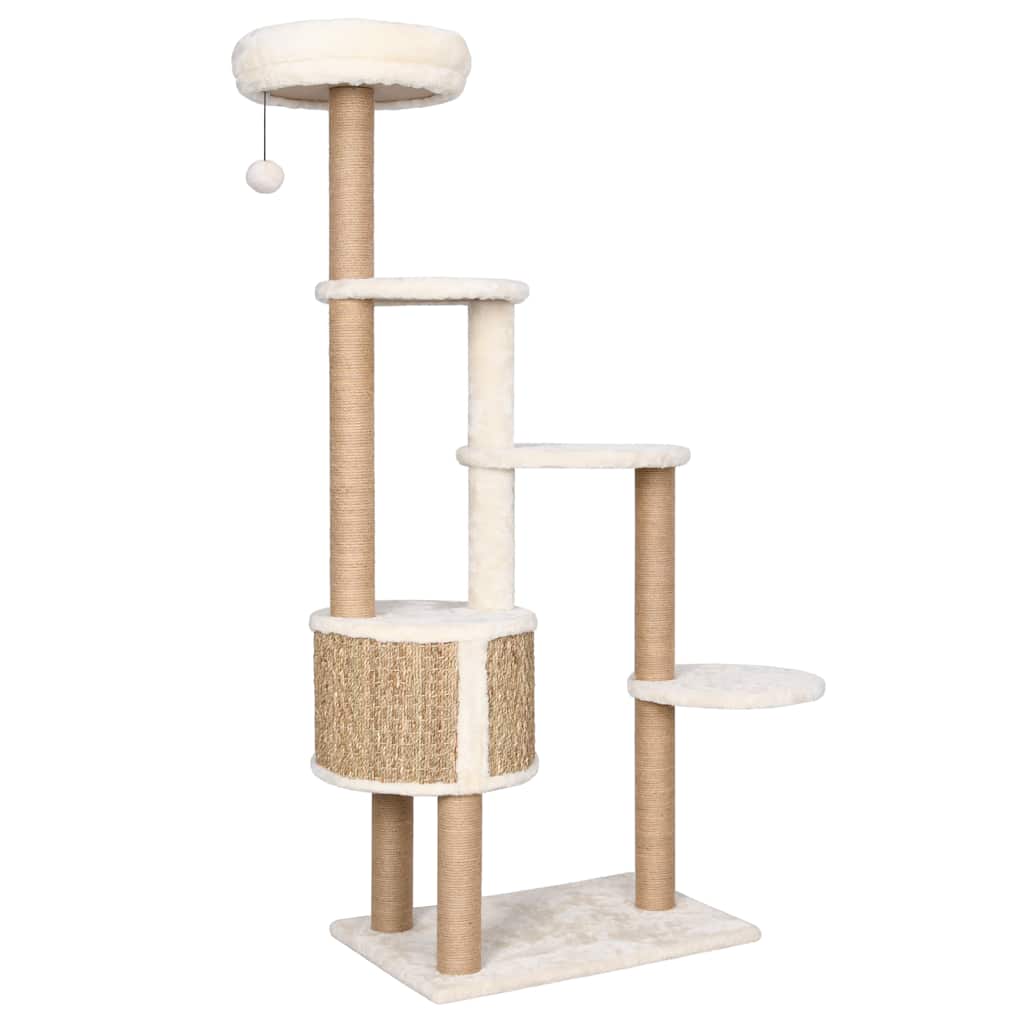 Árbol Para Gatos Cojín Lujo Poste Rascador Hierba Marina 148 Cm_4