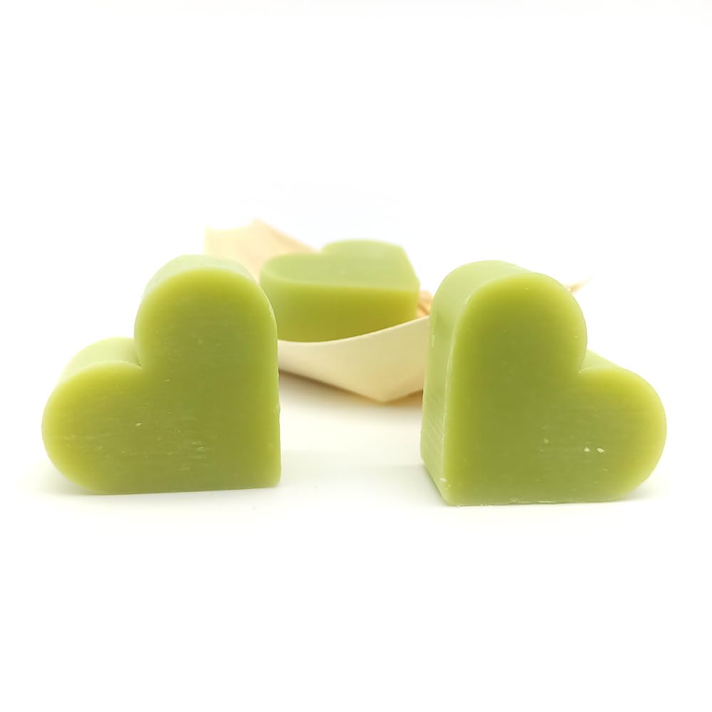 12 Jabones Aromáticos Con Forma De Corazón - Detalle Para Invitados De Eventos. Jabón Glicerina Aroma Té Verde_4