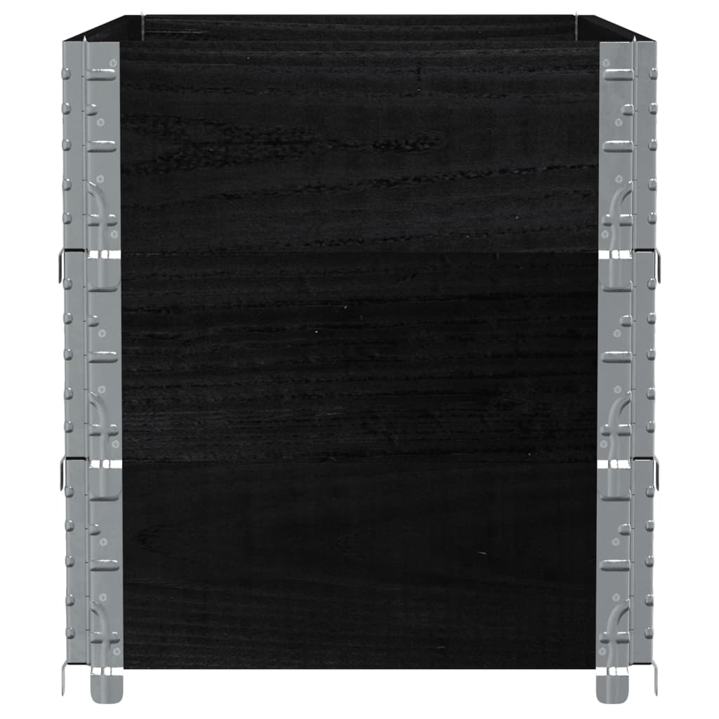 Jardinera De Madera Maciza De Pino Negro 100x50 Cm_3