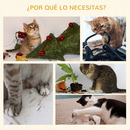 Pawhut Árbol Rascador Para Gatos Pequeño 66cm Con Cueva De Juncos Cama Y Cojines_5