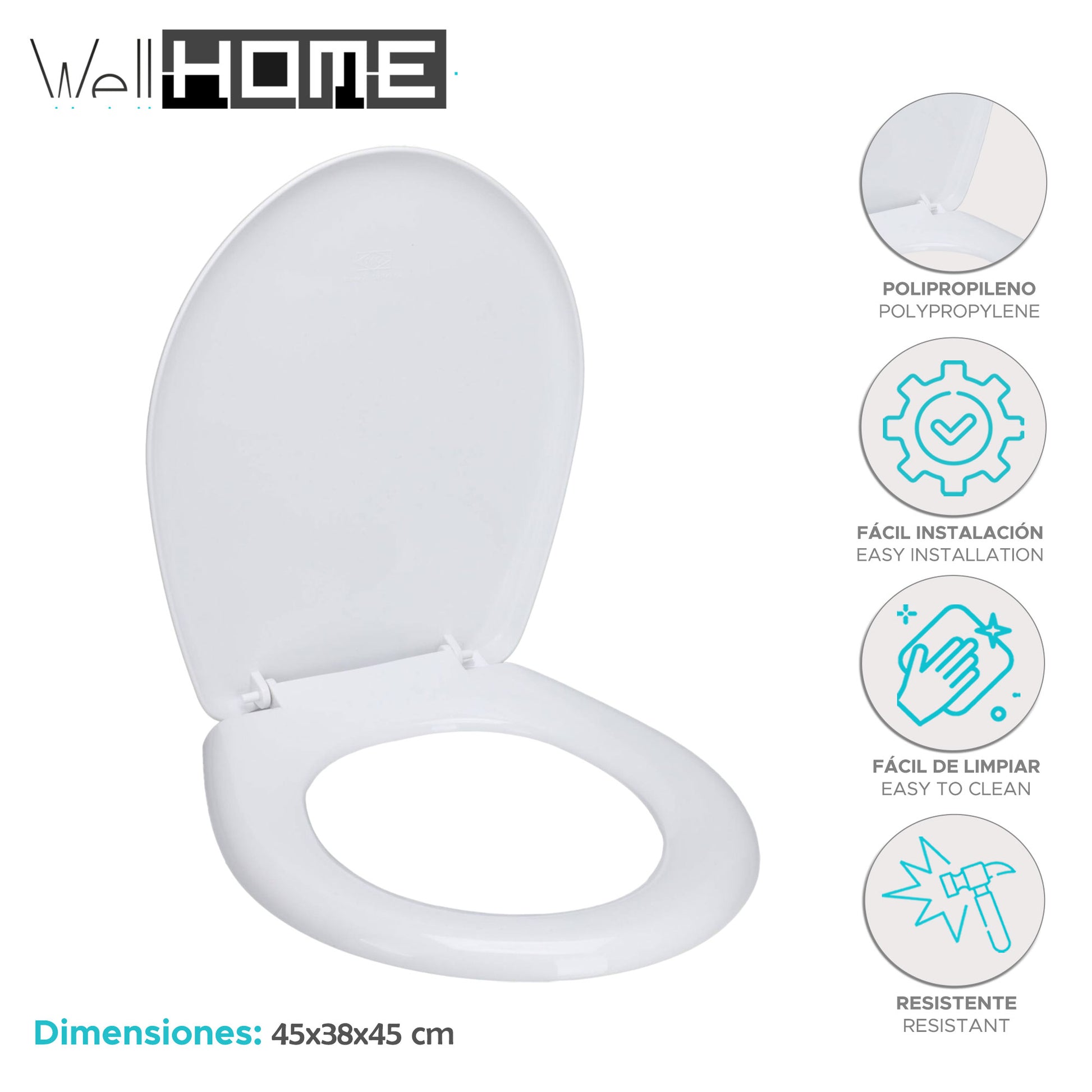Well Home Asiento Para Wc Color Blanco 45x38x45cm_1