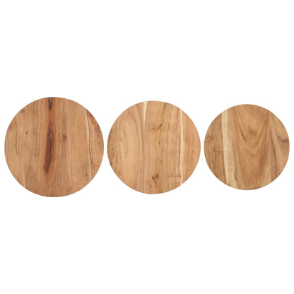 Mesitas Auxiliares 3 Piezas Madera Maciza De Acacia_3