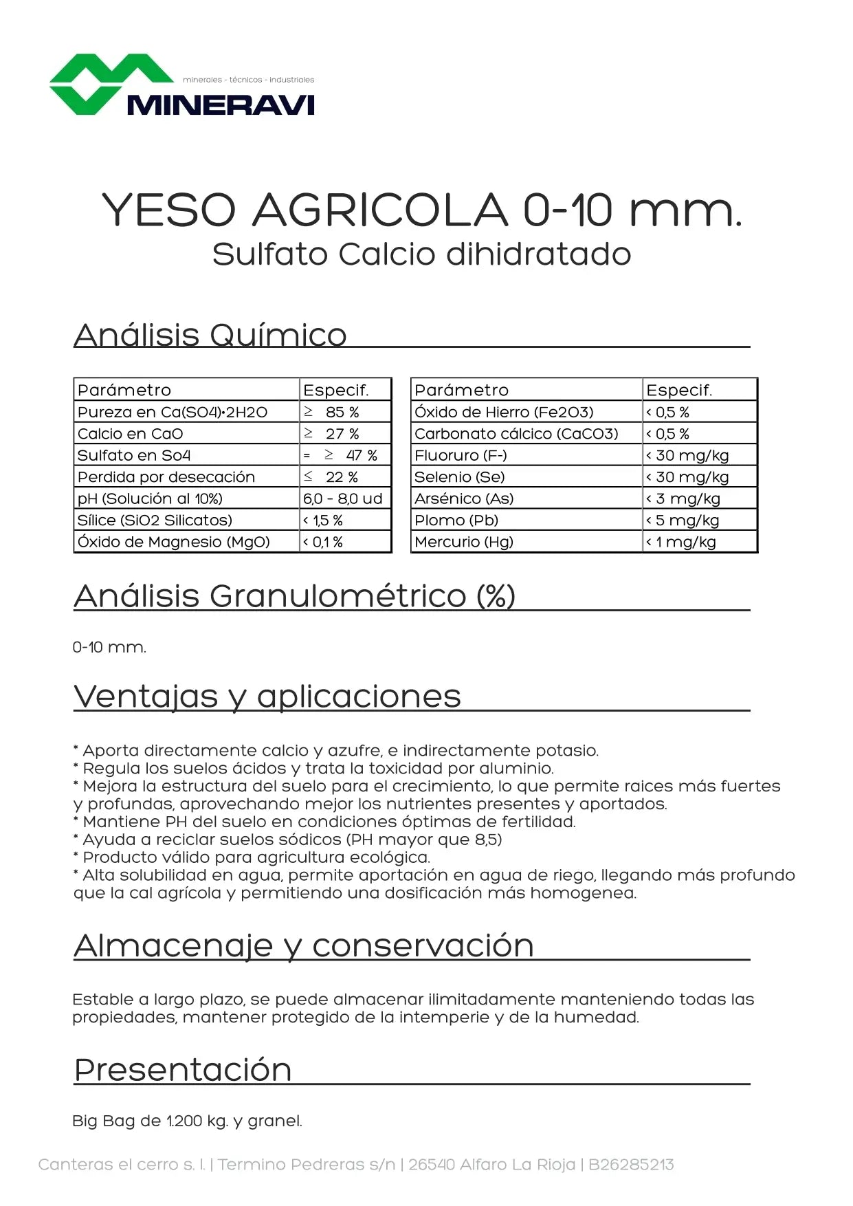 Yeso Agrícola - Sulfato Calcio / Saco 25 Kg. / 100 Micras_3