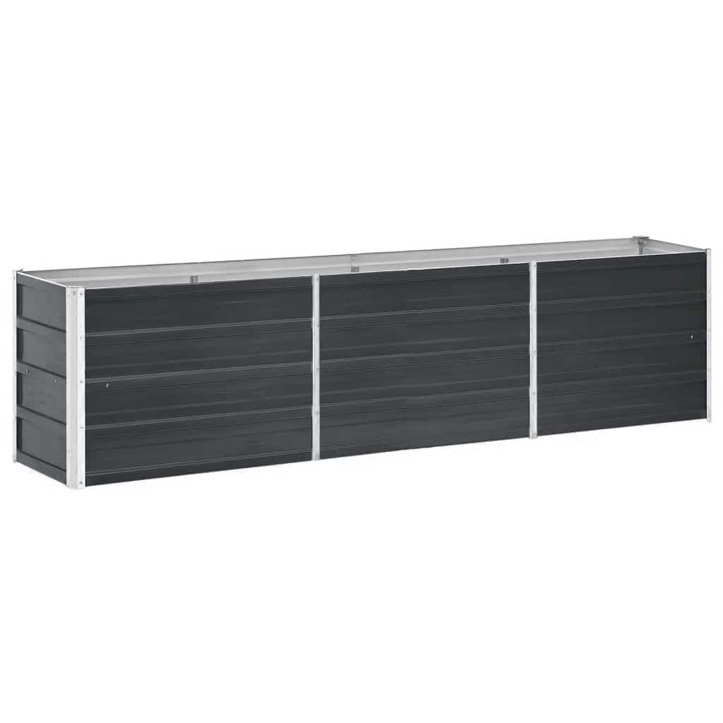Arriate De Acero Galvanizado Gris Antracita 240x40x45 Cm_0