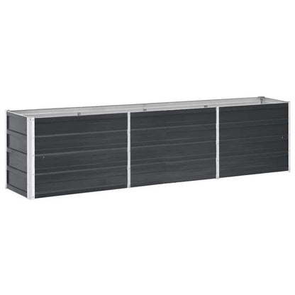 Arriate De Acero Galvanizado Gris Antracita 240x40x45 Cm_0
