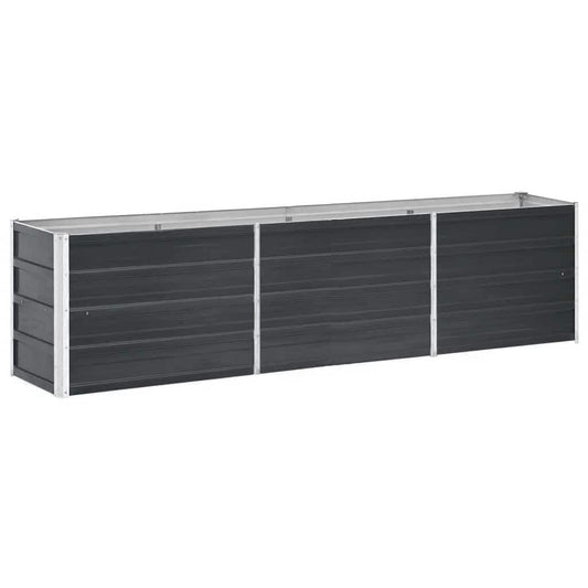 Arriate De Acero Galvanizado Gris Antracita 240x40x45 Cm_0