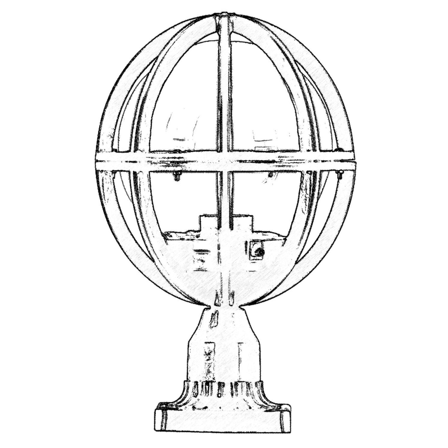 Aplique De Suelo Oval Para Exterior, Abs , Negro, 23x23x38, Casquillo E 27 Max 60 W
