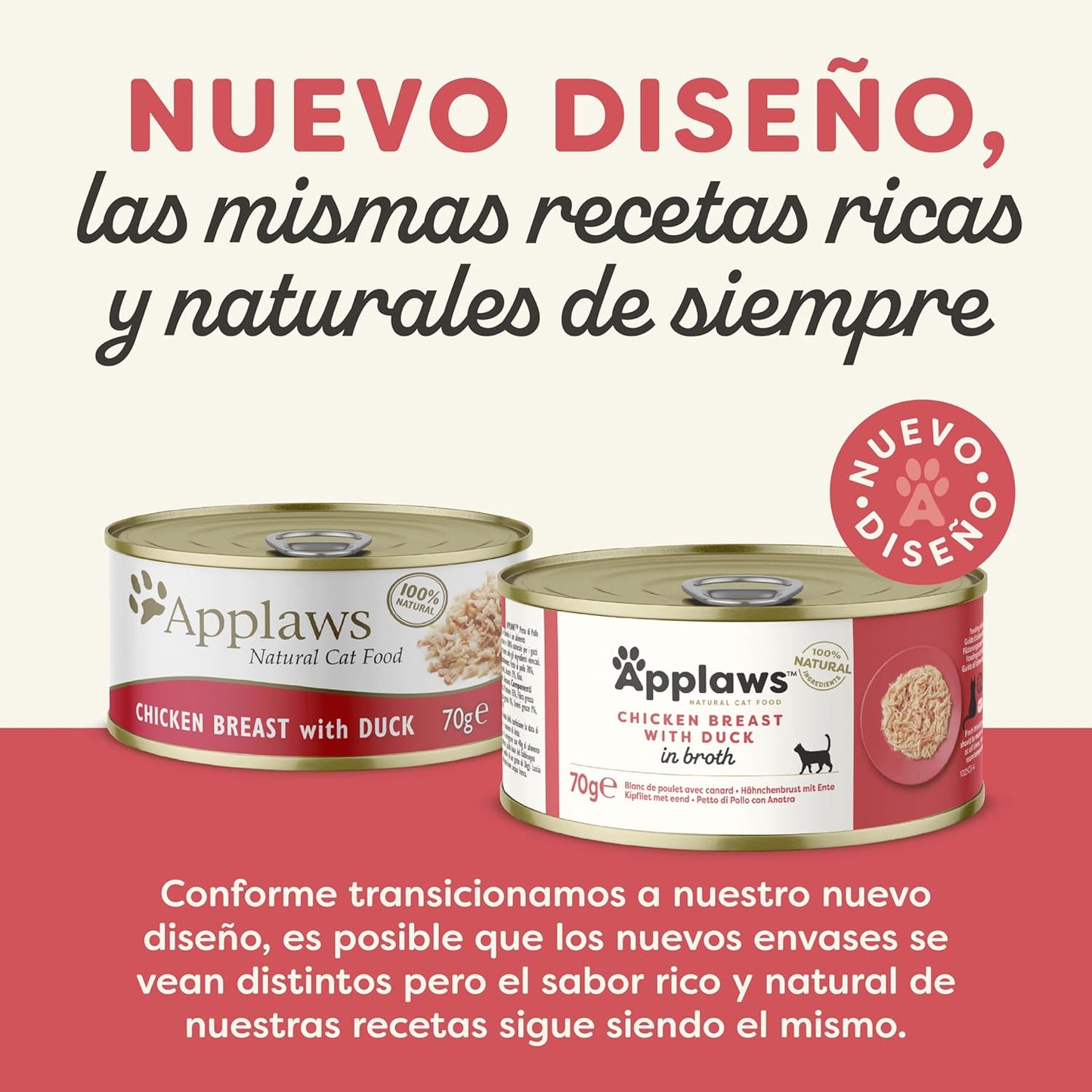Applaws Cat Can Frango e Pato 70g Ração Húmida Natural para Gatos Sem Grãos