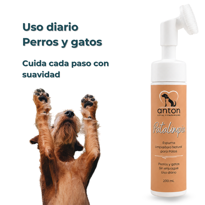 Espuma limpiadora natural para la higiene de las patas de perros y gatos – 200 ml_4