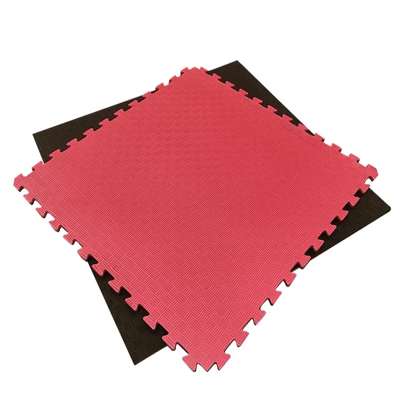 Artatami® Tatami Puzzle 1x1x20 mm Rojo - Negro Pack Ahorro【4 Unidades】Gimnasios - Fitness - Pilates - Yoga_0