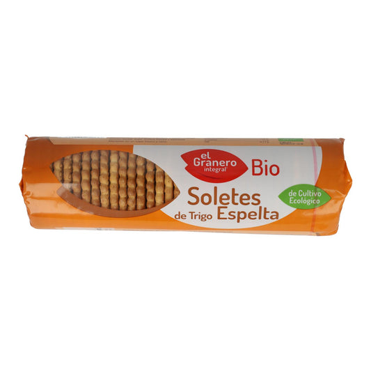 Bolachas de trigo espelta biológica El Granero Soletes, 230g