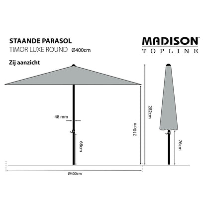 Madison Sombrilla De Jardín Timor Luxe Taupe 400 Cm Pac8p015_2
