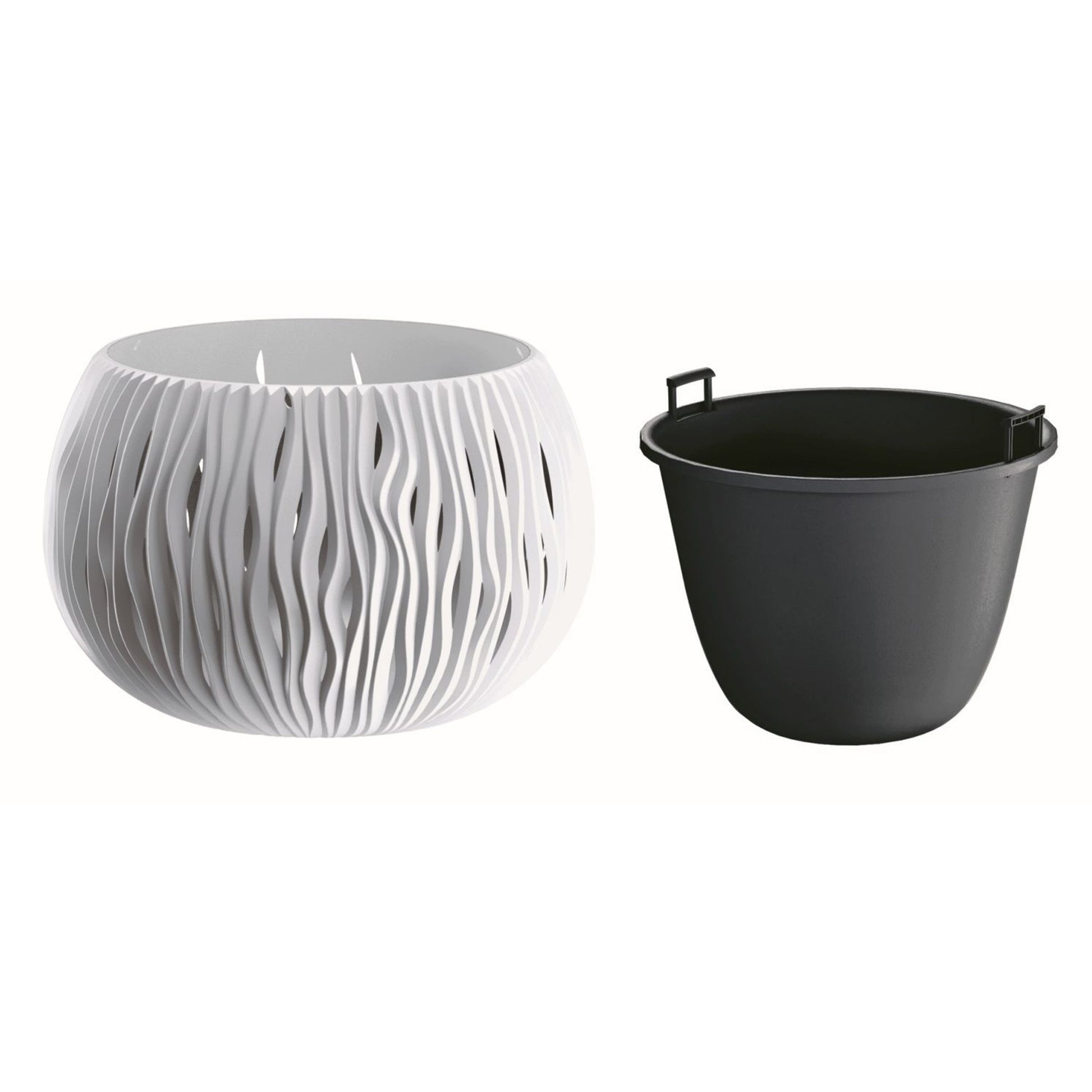 Prosperplast Bowl Sandy De Plástico Con Depósito En Color Blanco, 13,6 (alto) X 18 (ancho) X 18 (profundo) Cms_2