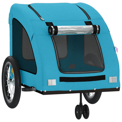 Remolque De Bicicleta Mascotas Hierro Tela Oxford Azul_4