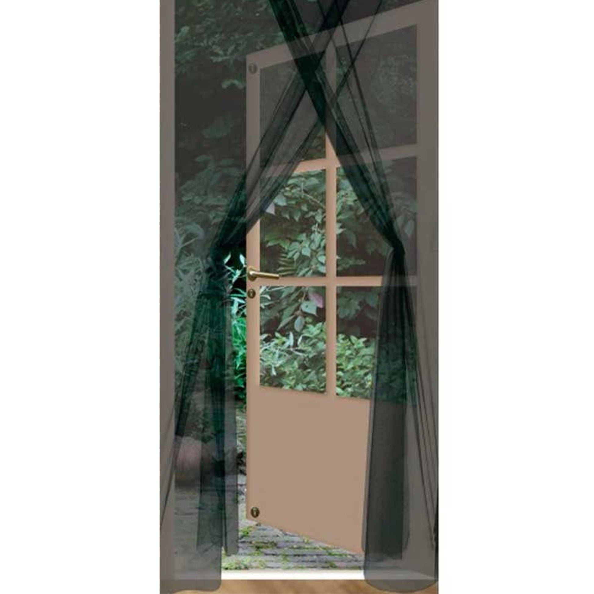 Well Home Juego De 2 Mosquiteras Negras De Poliéster Con Cinta De Velcro - Tamaño 75x220cm_0