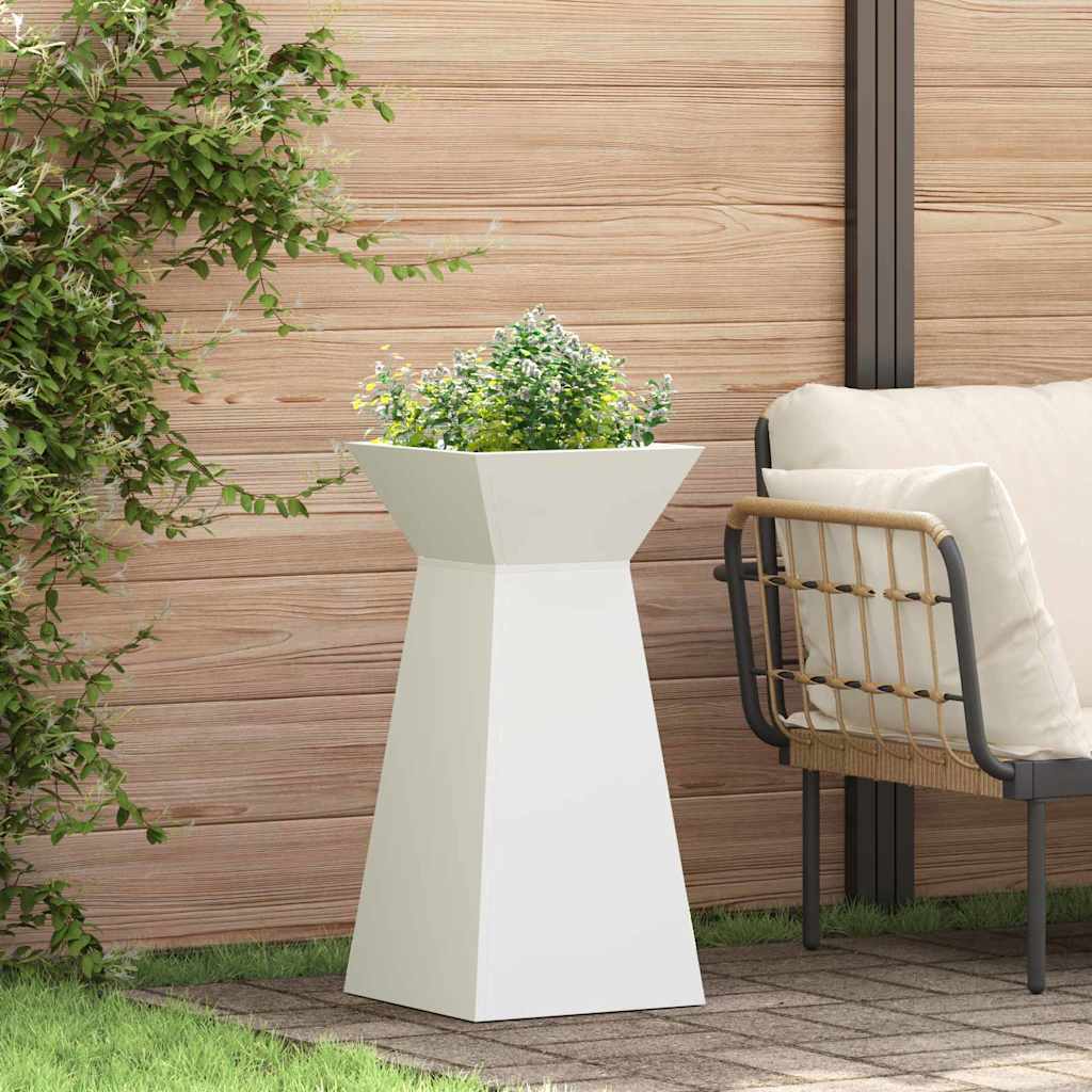Maceta Pilar Blanco 35 X 35 X 73 Cm Acero Laminado En Frío_1