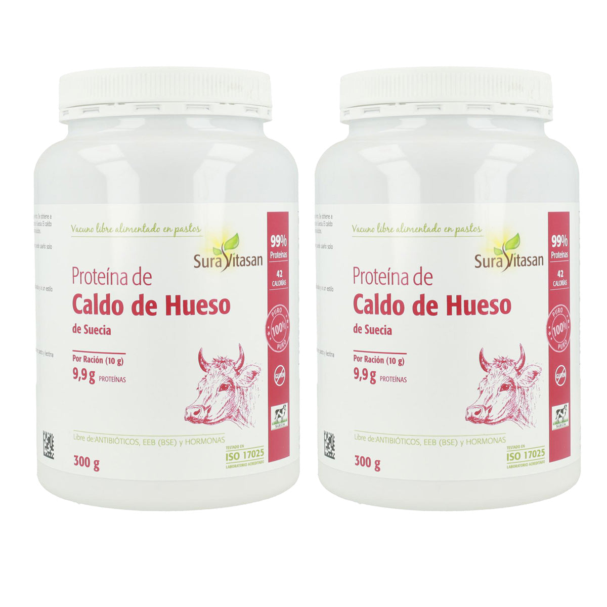 Embalagem de 2x Proteína de Caldo de Osso, Sura Vitasan, 300 g