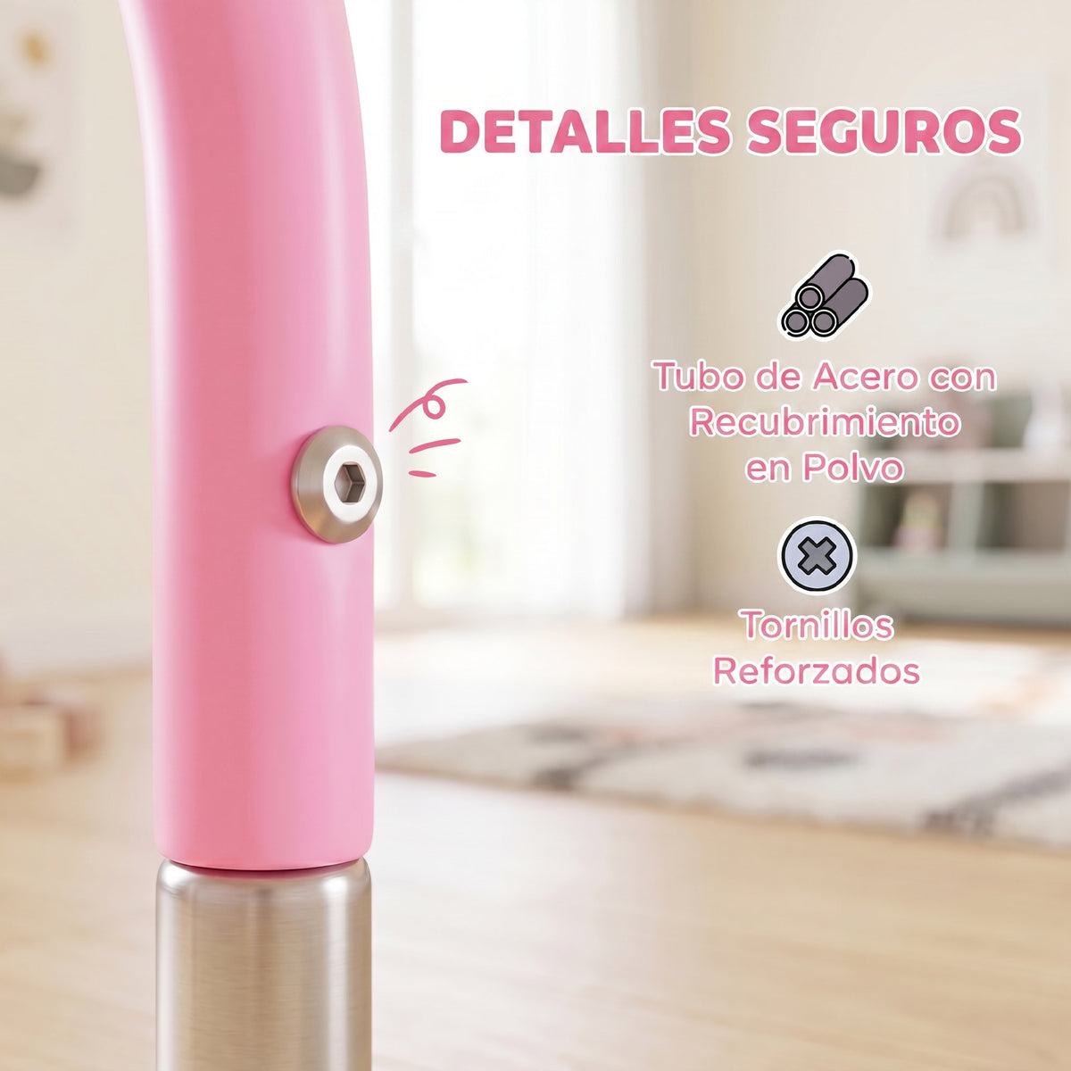 Barra De Gimnasia Homcom Acero Rosa 148x105x128 Cm 340-016v00pk_3