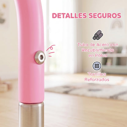 Barra De Gimnasia Homcom Acero Rosa 148x105x128 Cm 340-016v00pk_3