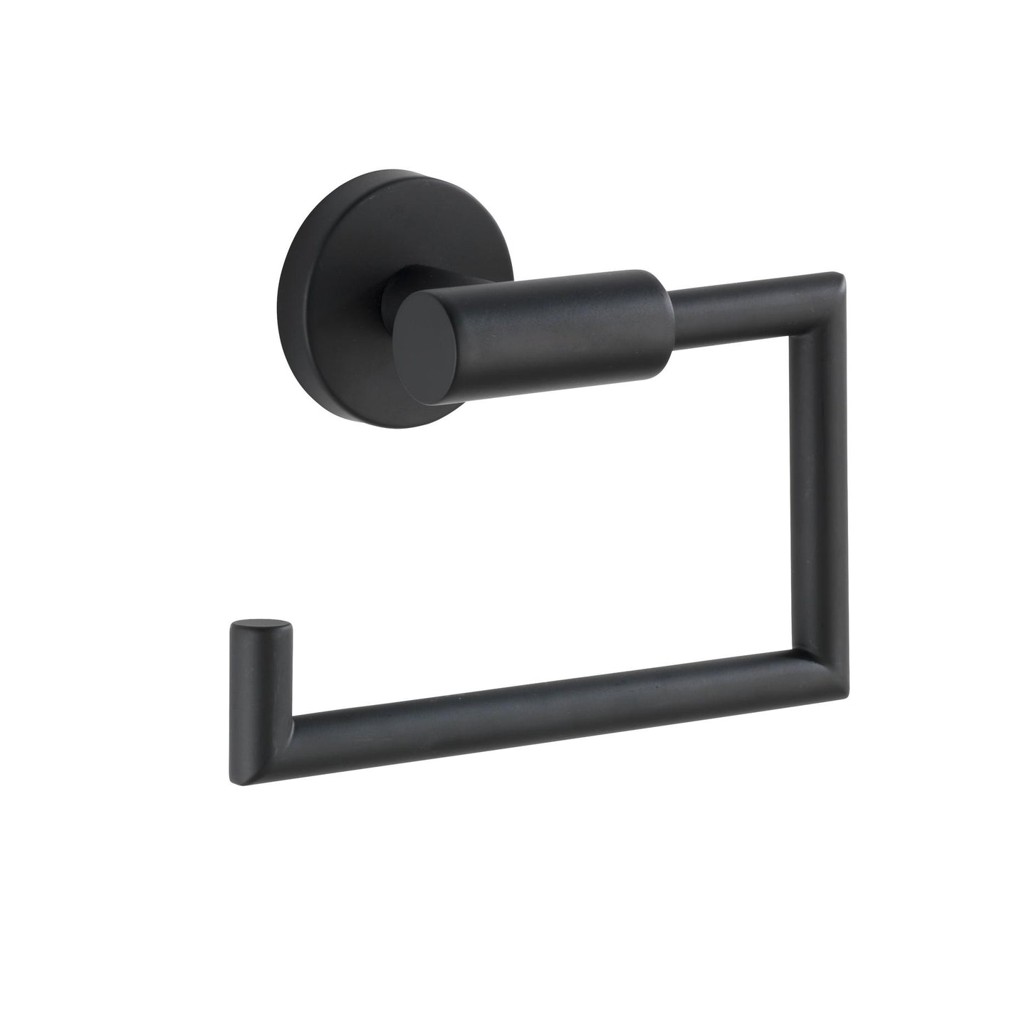 Suporte para rolo de papel higiénico Wenko Bosio em aço inoxidável preto mate sem tampa
