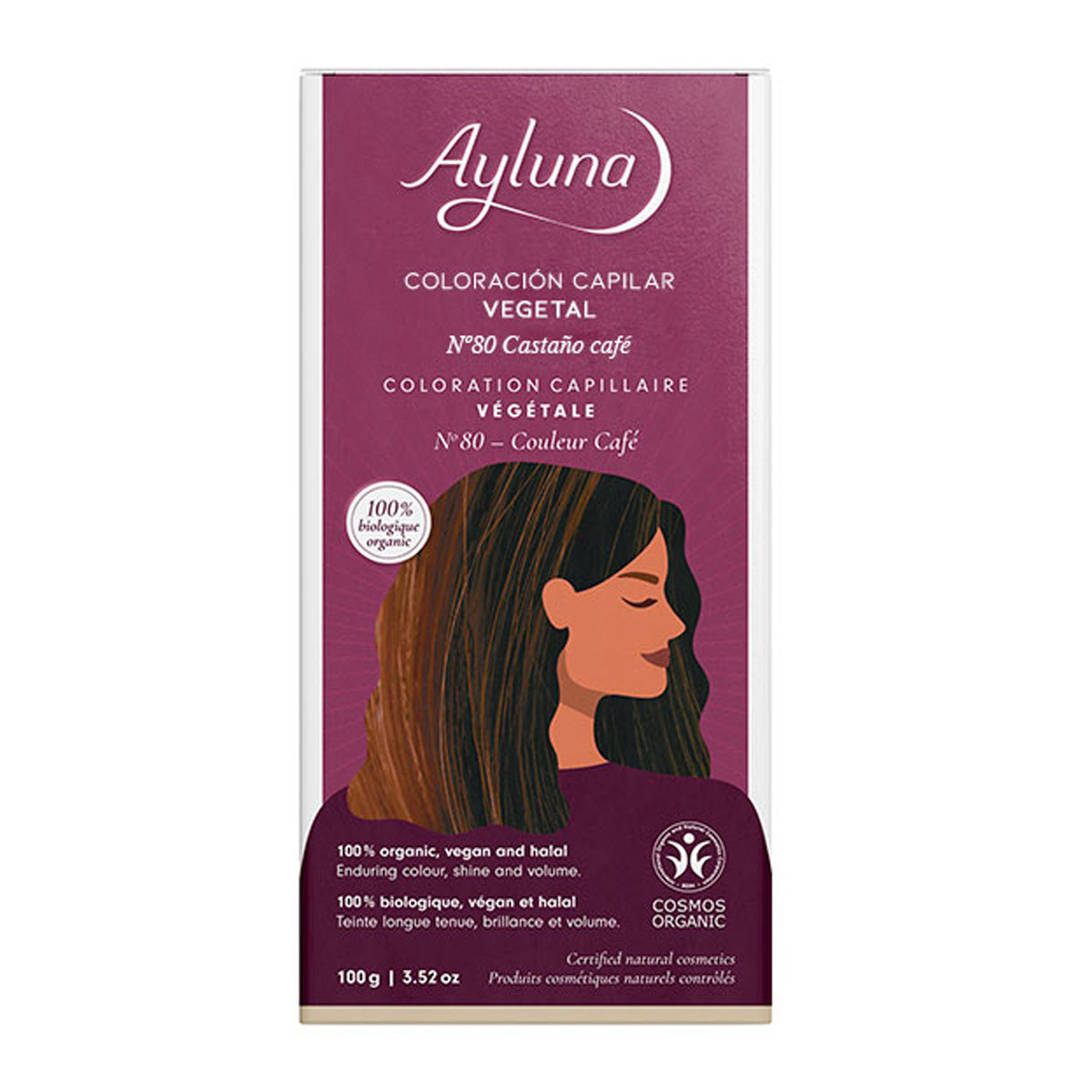 Corante Vegetal 80 Ayluna Castanho, AYLUNA, 100 g