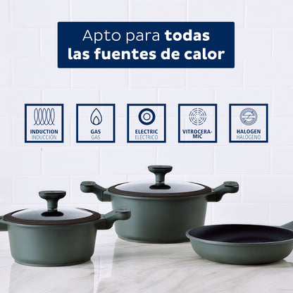 Set 5pcs Bateria De Cocina Aluminio Fundido Ind_2