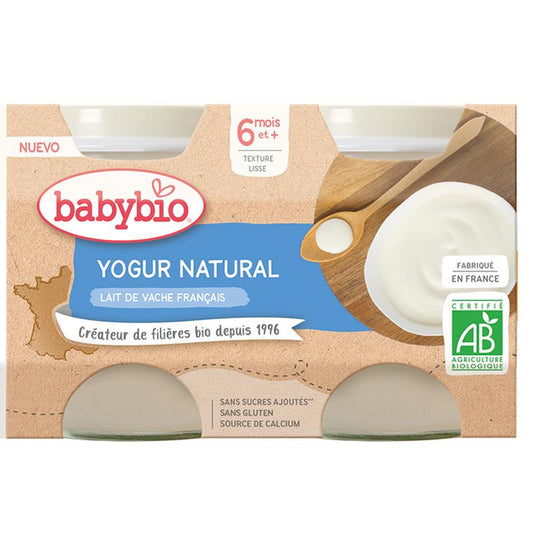 Iogurte Natural com Leite de Vaca Biológico, 2 x 130g. Babybio