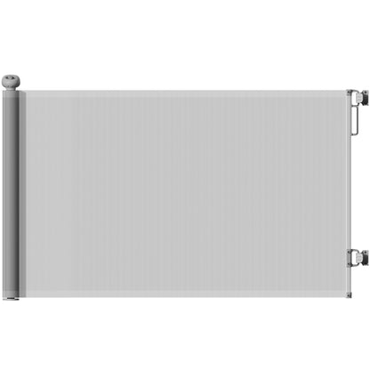 Pawhut Barrera Para Perros Retráctil 0-140 Cm Con Interruptor De Cierre Gris_0