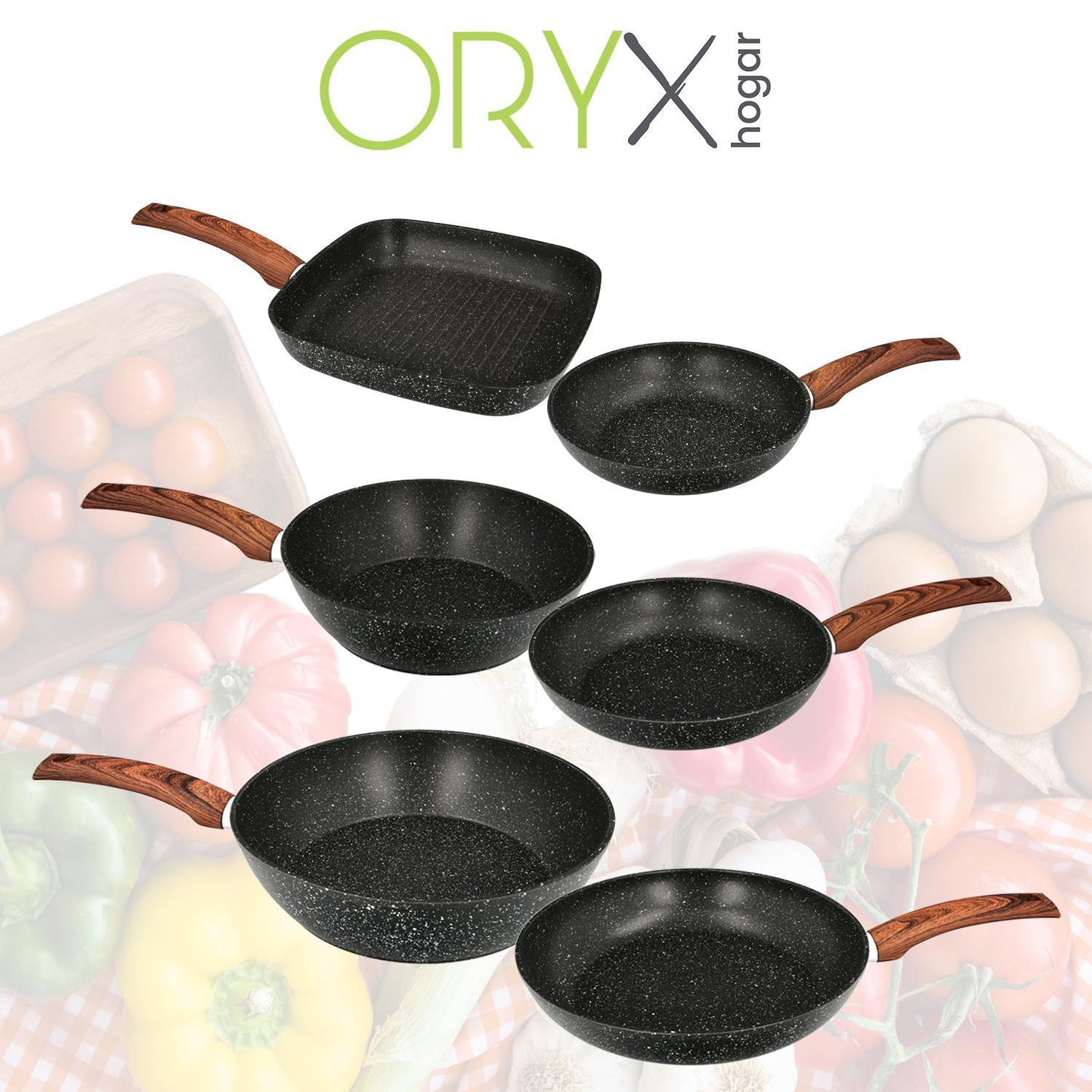 Sarten Aluminio Forjado Antiadherente Ø 24 X 5 Cm. Mango Engomado / 5 Capas / Acabado Piedra / Apta Para Todo Tipo De Cocinas