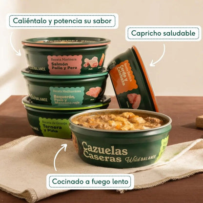 Cazuelas Caseras Boquerón, Pavo y Manzana Wild Balance 280g