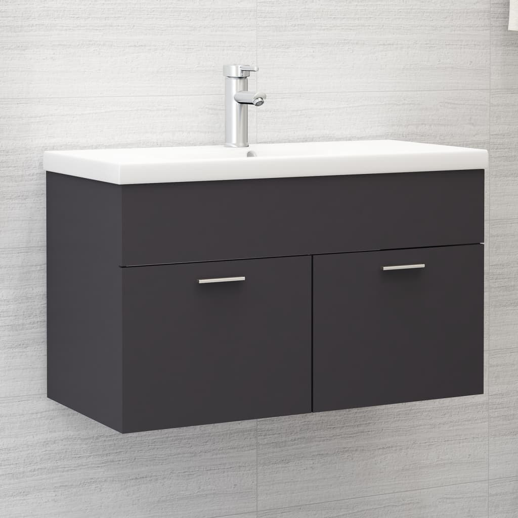 Mueble Con Lavabo Madera De Ingeniería Gris_0