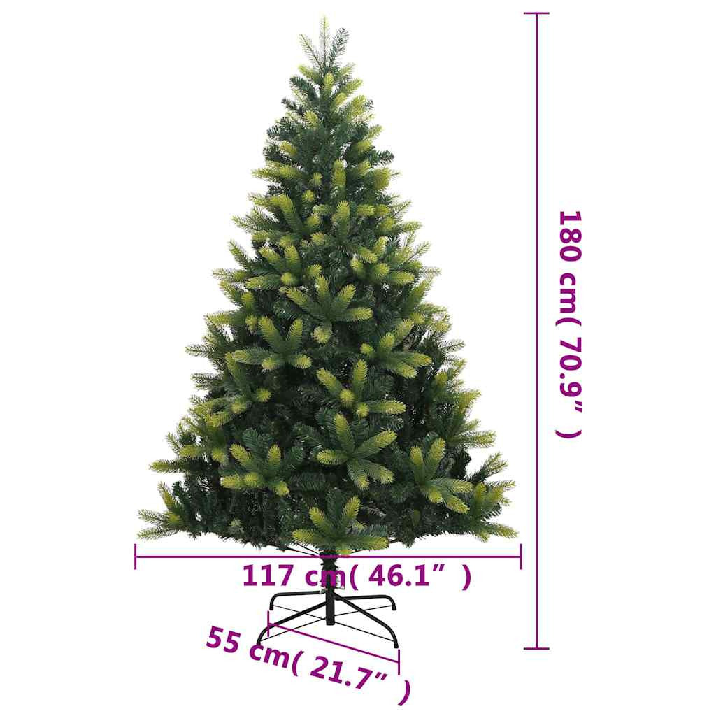 Vidaxl Árbol De Navidad Artificial Con Bisagras 300 Led Y Bolas 180 Cm_2