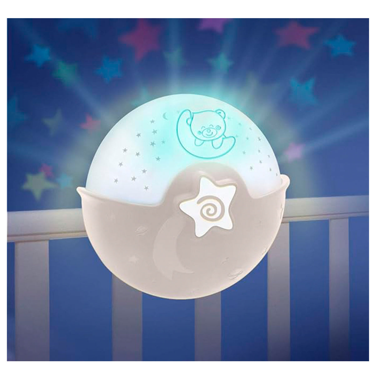 Infantino Luz Evolutiva Nocturna, Clip Para Cuna, Proyector De Estrella Y Luz De Mesa Con Melodías Y Sonidos, Gris_2