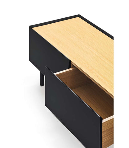 Mueble Para Televisión Modelo Arista 1 Puerta 2 Cajones Acabado Negro, 40cm(ancho) 45cm(_3