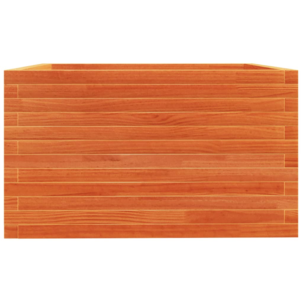 Jardinera Madera Maciza De Pino Marrón Cera 80x80x49,5 Cm_5