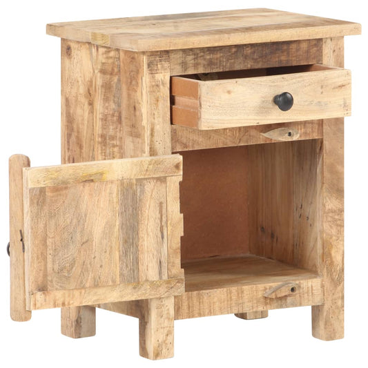 Mesita De Noche De Madera De Mango Rugosa 40x30x50 Cm_0