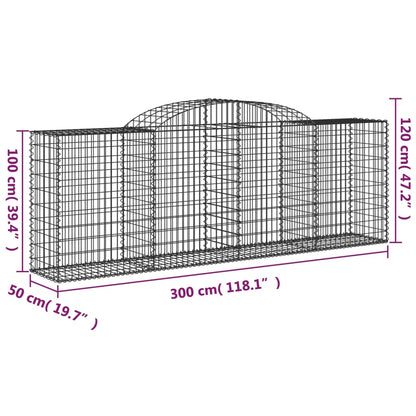 Cestas De Gaviones 11 Uds Forma De Arco Hierro 300x50x100/120cm_5