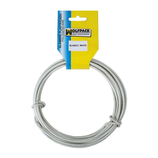 Alambre Plastificado (rollo 10 Metros) Blanco Nº 16 / 2.7 Mm._0