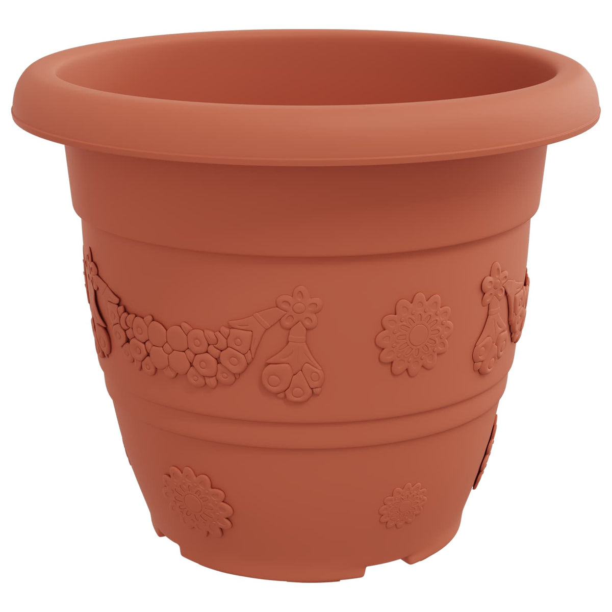 Macetas 24 Uds. Rojo Ladrillo Ø 34 X 28 Cm Plástico_5