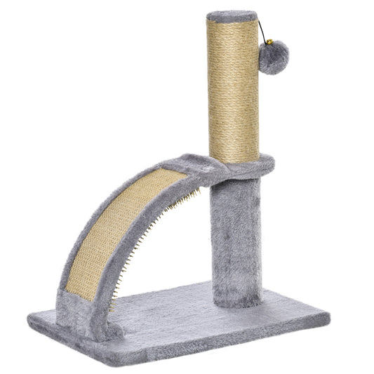 Pawhut Árbol Rascador Para Gatos Altura 43 Cm Con Tabla Para Rascar Gris_0