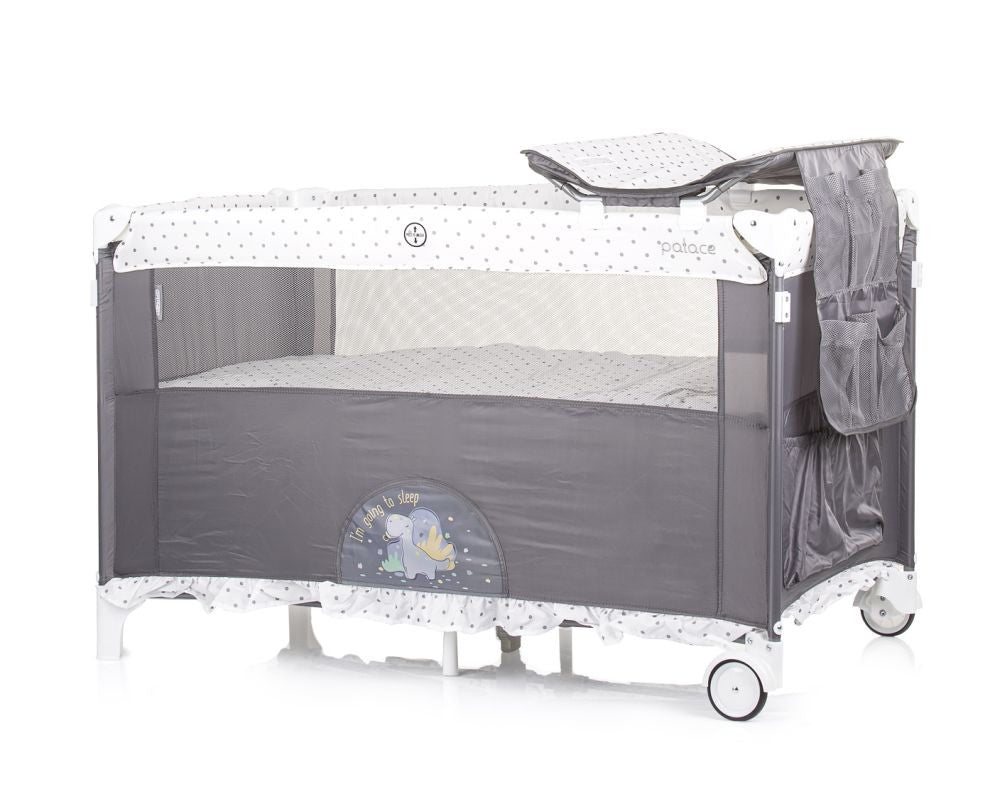 Cuna De Viaje Con Dosel Y Cambiador Palace Dino Grey_2