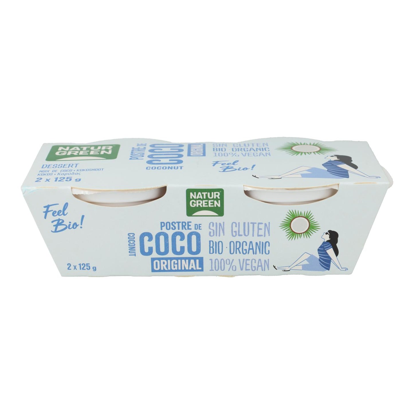 Sobremesa de Coco Naturgreen Nature, 2 x 125 g