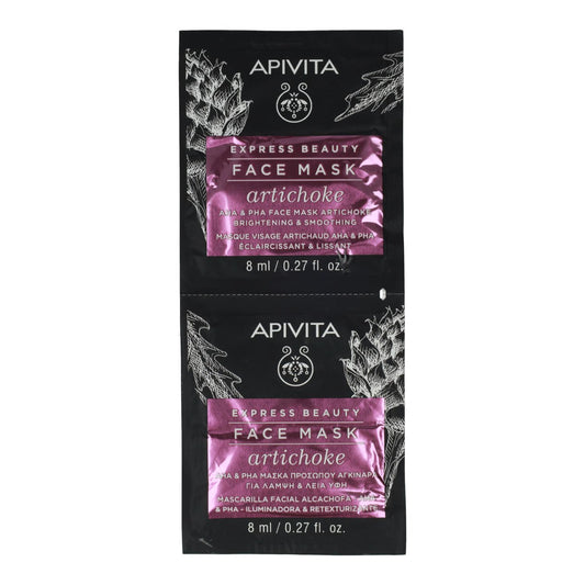 Máscara Iluminadora e Retexturizante de Alcachofra Apivita 2x8 ml Express Beauty