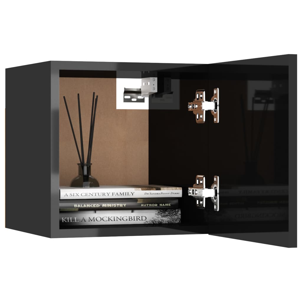 Mesita De Noche Madera De Ingeniería Negra 30,5x30x30 Cm_1