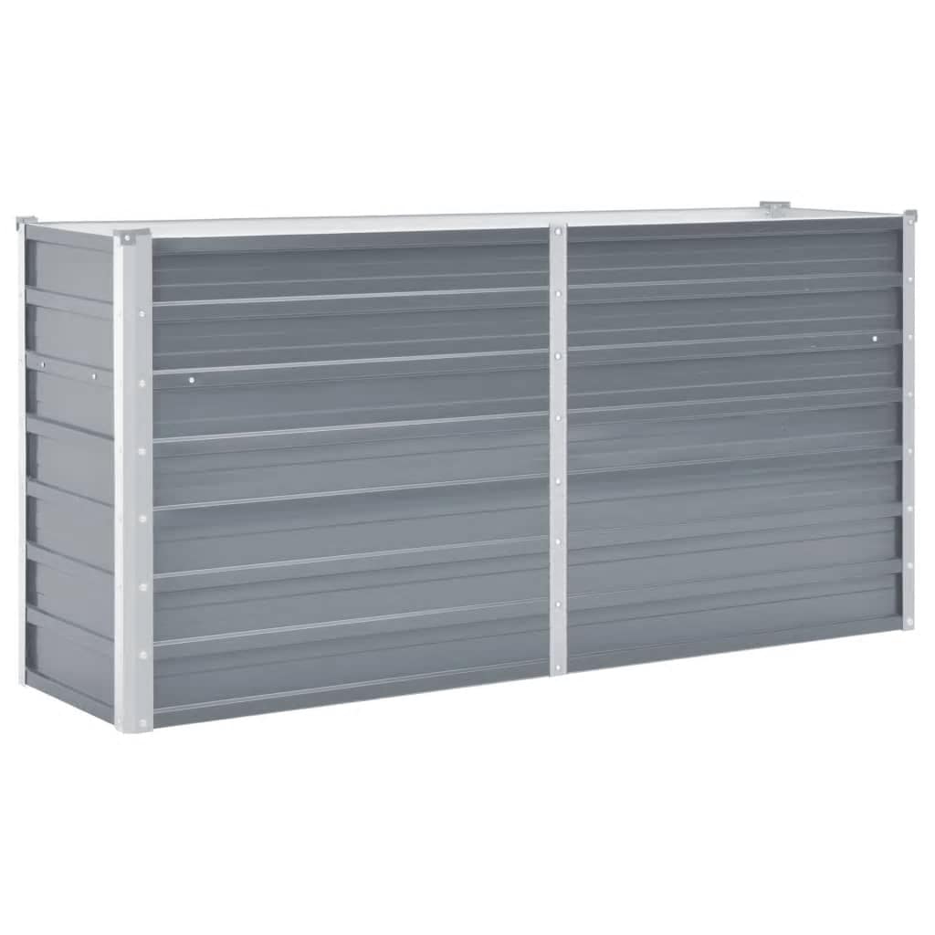 Arriate Elevado De Jardín Acero Galvanizado Gris 160x40x77 Cm_0